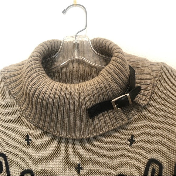 NWT Loana Lady Boutique Tribal Poncho Sweater Tan Black One Size - Picture 4 of 6